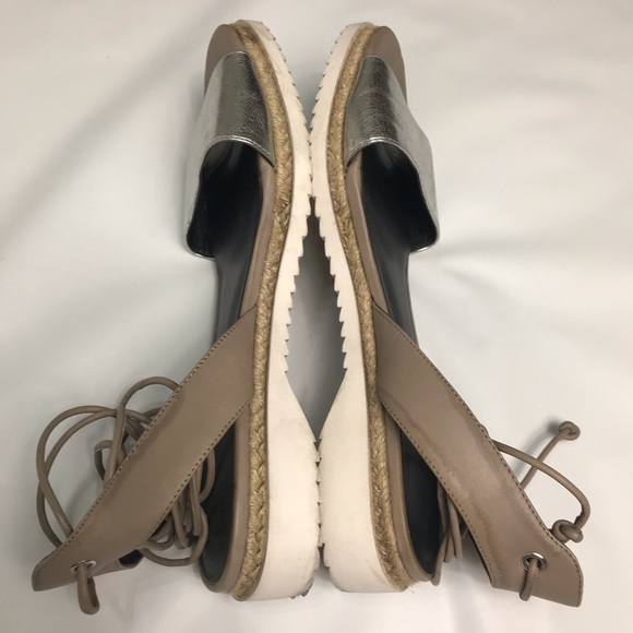 Rebecca Minkoff Silver Leather Lace Up Gladiator Sandals Women’s Size 8 - Picture 5 of 7